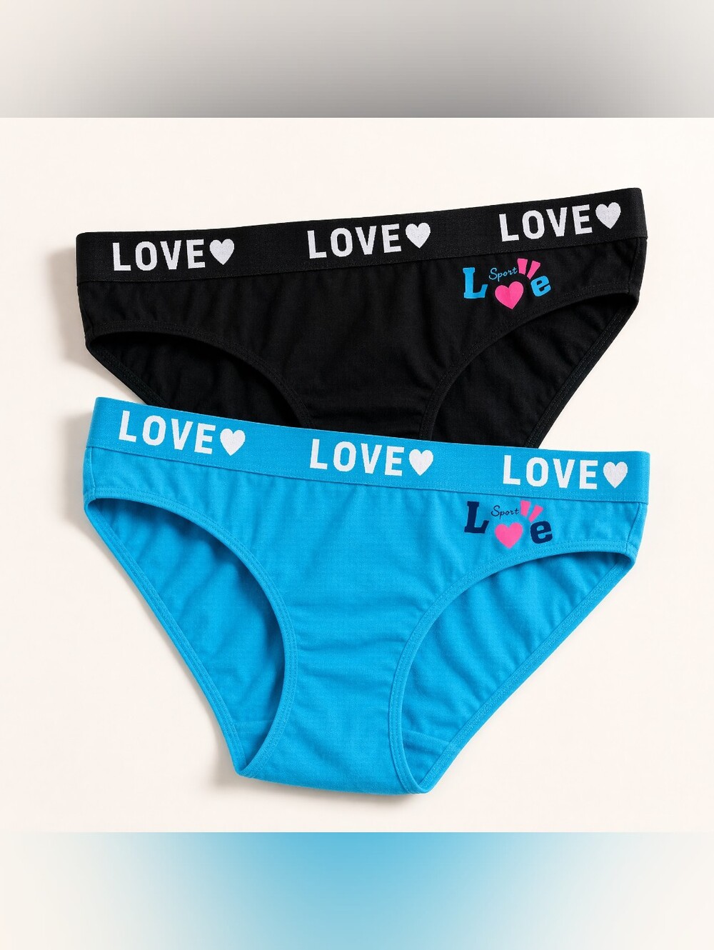 NWT Women's 2-Pack Love Sport Bikini Panties Size XL (Runs Small)